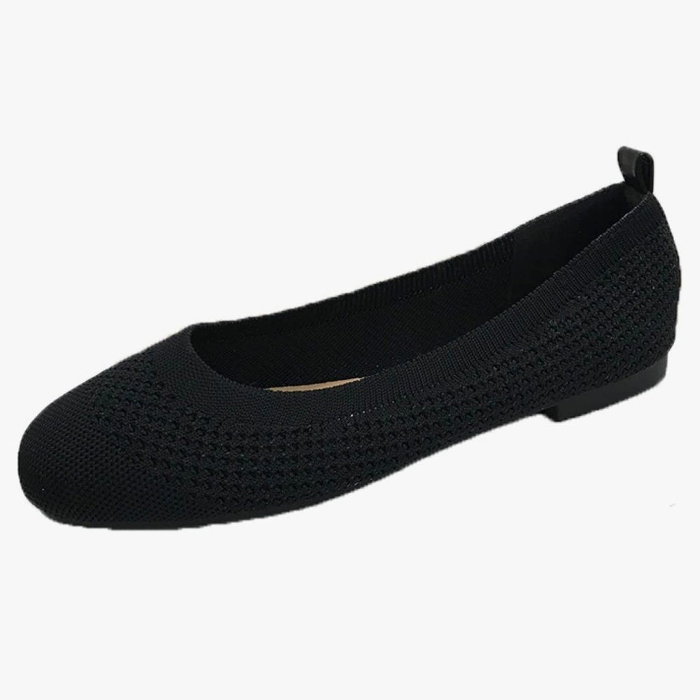 Slingback knit flat loafers